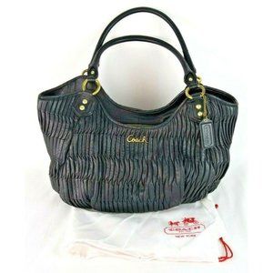 EUC Coach Ashley Gathered Satchel | Black Leather